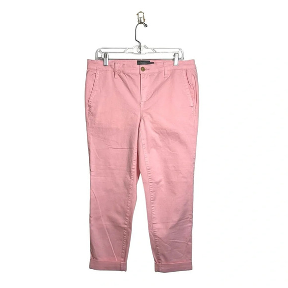 Torrid Pink Mid-rise Stretch Twill Chino Skinny Cropped Pants 10 Women’s - Picture 2 of 14